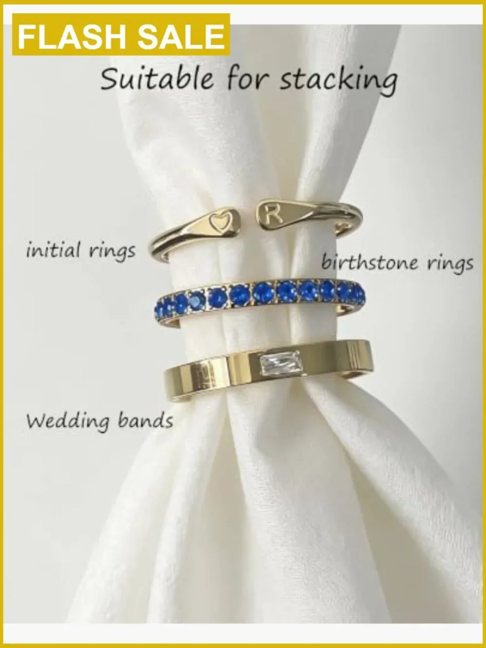 14K Gold Filled Birthstone Stacking Ring CZ Eternity Band Women's